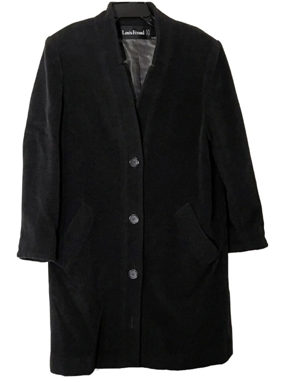 Louis Feraud Black Cashmere Wool Blend Coat 8